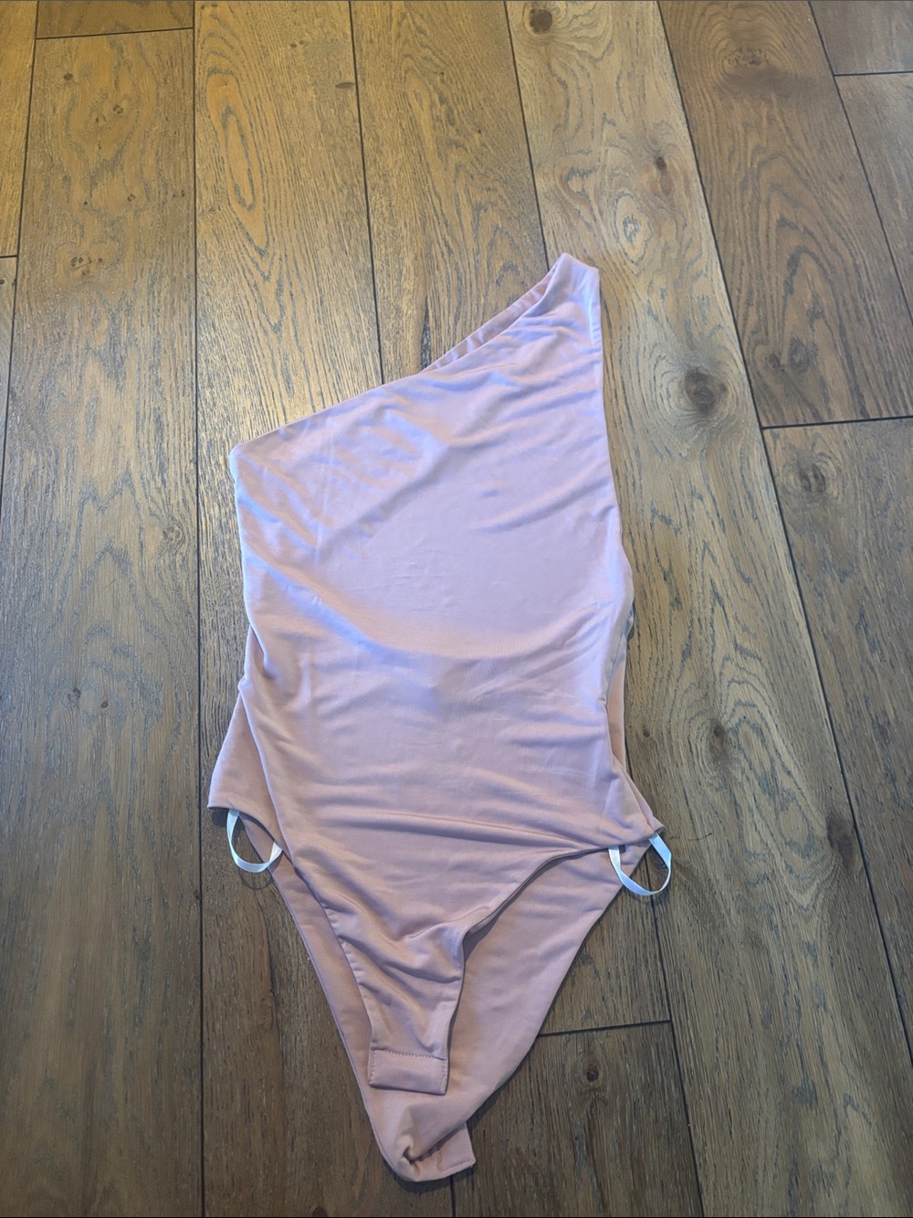 Women’s One-Shoulder Bodysuit in Light Pink